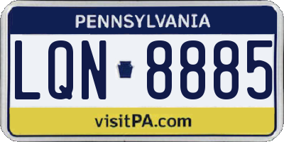 PA license plate LQN8885