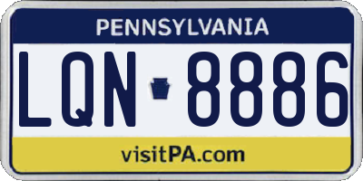 PA license plate LQN8886