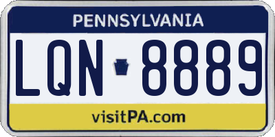 PA license plate LQN8889
