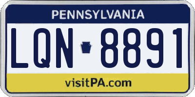PA license plate LQN8891