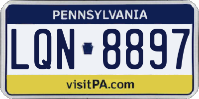 PA license plate LQN8897