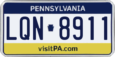 PA license plate LQN8911