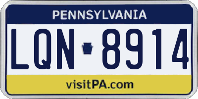 PA license plate LQN8914