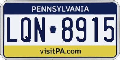 PA license plate LQN8915