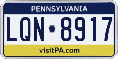 PA license plate LQN8917