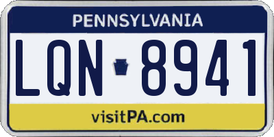 PA license plate LQN8941