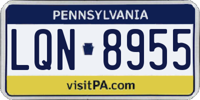 PA license plate LQN8955