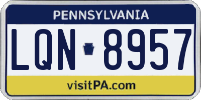PA license plate LQN8957