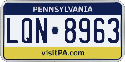 PA license plate LQN8963