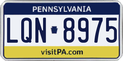 PA license plate LQN8975