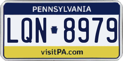 PA license plate LQN8979