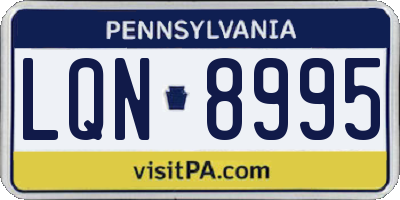 PA license plate LQN8995
