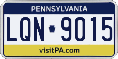 PA license plate LQN9015