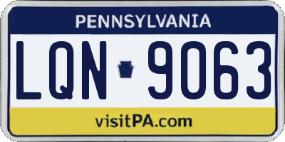 PA license plate LQN9063