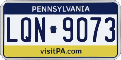 PA license plate LQN9073