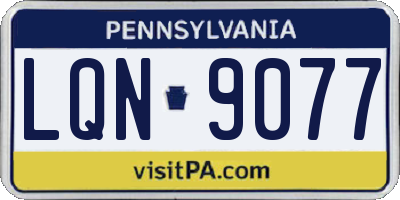 PA license plate LQN9077