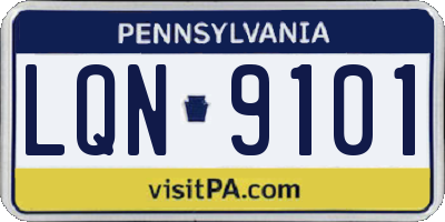 PA license plate LQN9101