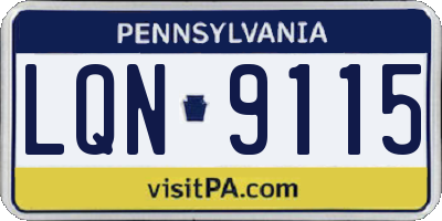 PA license plate LQN9115
