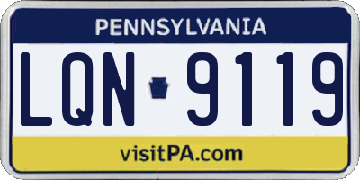 PA license plate LQN9119