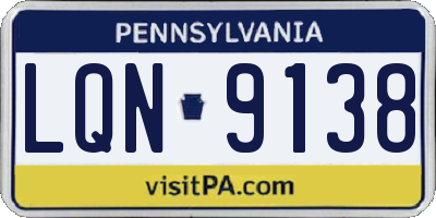 PA license plate LQN9138