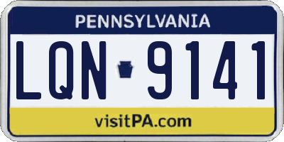 PA license plate LQN9141