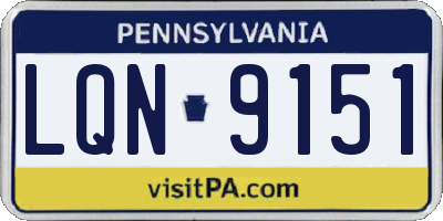 PA license plate LQN9151