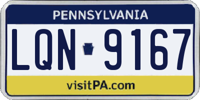 PA license plate LQN9167