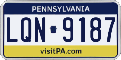 PA license plate LQN9187