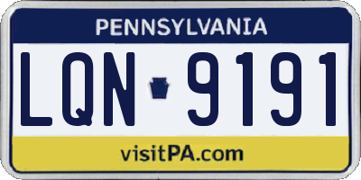 PA license plate LQN9191
