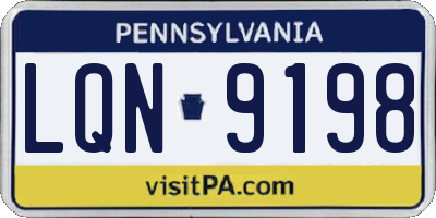 PA license plate LQN9198