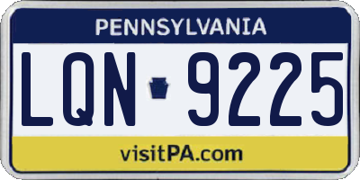 PA license plate LQN9225
