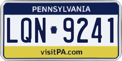 PA license plate LQN9241