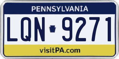 PA license plate LQN9271