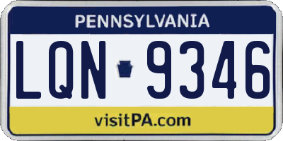 PA license plate LQN9346