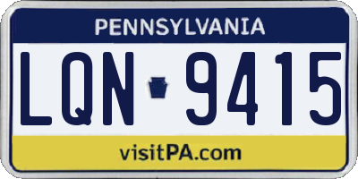 PA license plate LQN9415