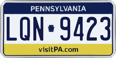 PA license plate LQN9423