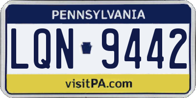 PA license plate LQN9442