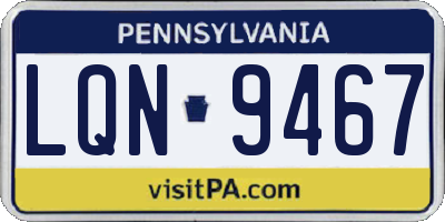 PA license plate LQN9467