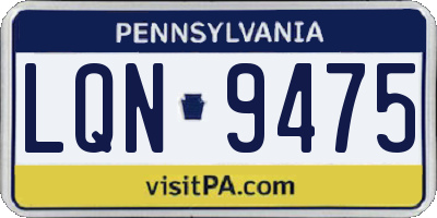 PA license plate LQN9475