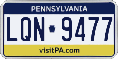 PA license plate LQN9477