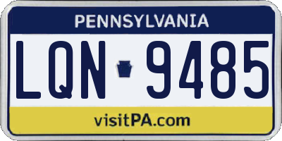 PA license plate LQN9485