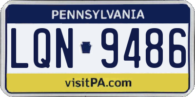PA license plate LQN9486