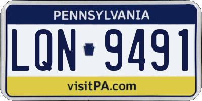 PA license plate LQN9491