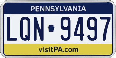 PA license plate LQN9497