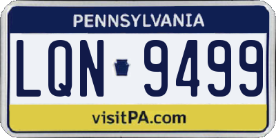 PA license plate LQN9499