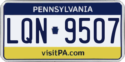 PA license plate LQN9507
