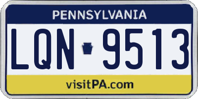 PA license plate LQN9513