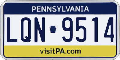 PA license plate LQN9514