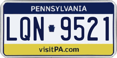 PA license plate LQN9521
