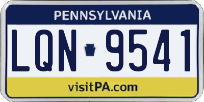 PA license plate LQN9541